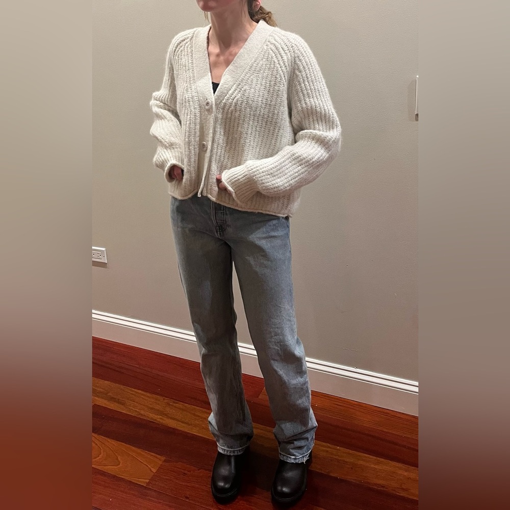 Zara Cream Women's Cardigan Sweater